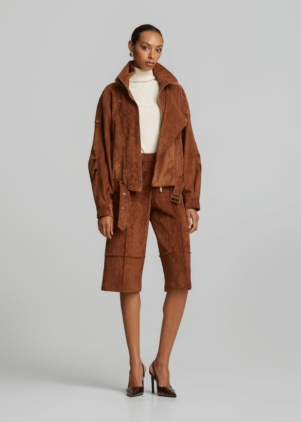 Oversized τζάκετ με σουέτ όψη