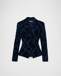 Μεσάτο τζιν σακάκι με τύπωμα από βελούρ